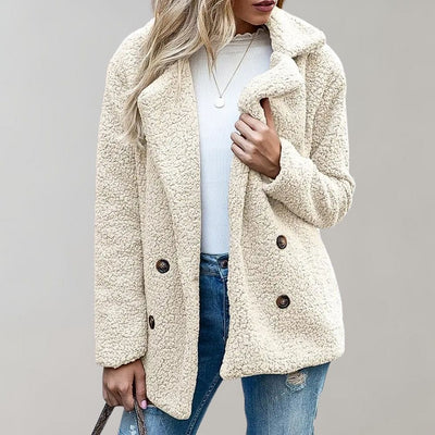 Teddy Jacket | Cozy | Double Breasted | Winter Jacket | Women's Jacket -Grace Aura