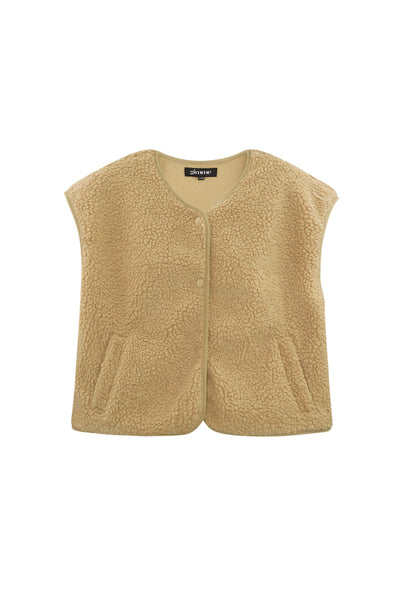 Teddy Vest - Sleeveless - Loose Fit - Fleece Vest - Women's Gilet-Grace Aura