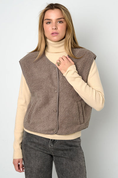 Teddy Vest - Sleeveless - Loose Fit - Fleece Vest - Women's Gilet-Grace Aura