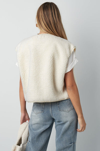Teddy Vest - Sleeveless - Loose Fit - Fleece Vest - Women's Gilet-Grace Aura
