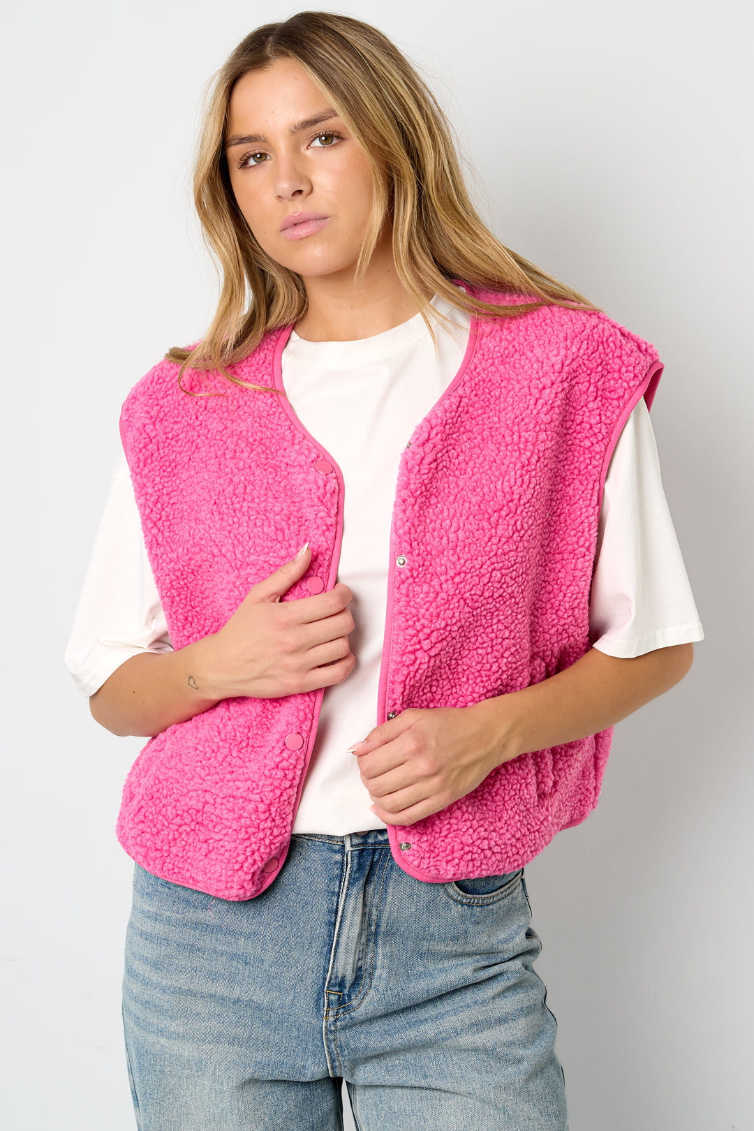 Teddy Vest - Sleeveless - Loose Fit - Fleece Vest - Women's Gilet-Grace Aura