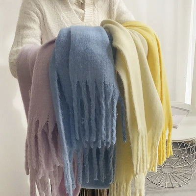 Thick Scarf - Women's Chunky Woolen Cashmere Scarf for Winter-Grace Aura