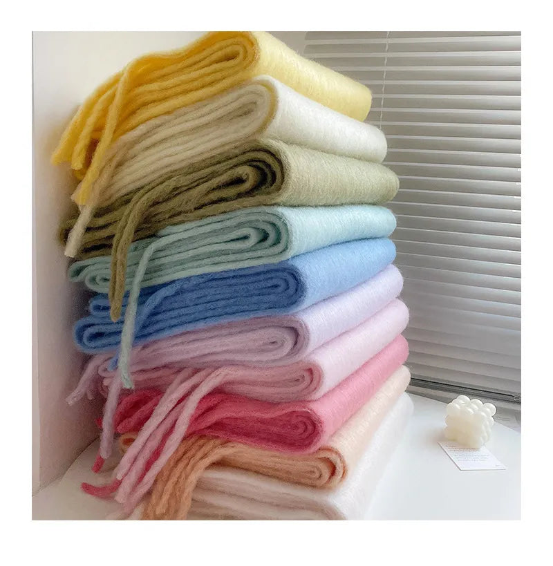 Thick Scarf - Women's Chunky Woolen Cashmere Scarf for Winter-Grace Aura
