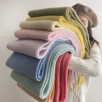 Thick Scarf - Women's Chunky Woolen Cashmere Scarf for Winter-Grace Aura