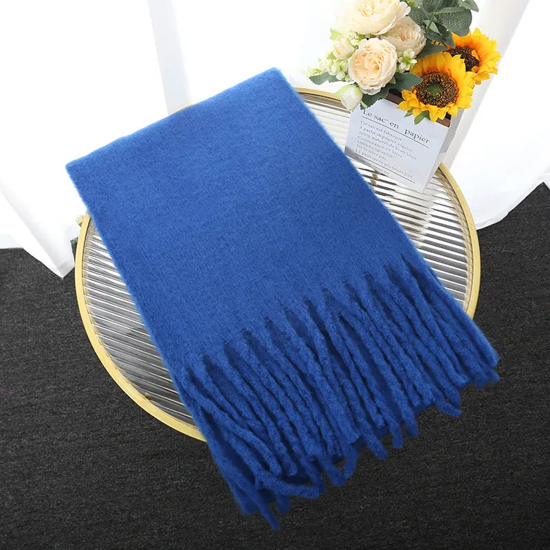 Thick Scarf - Women's Chunky Woolen Cashmere Scarf for Winter-Grace Aura