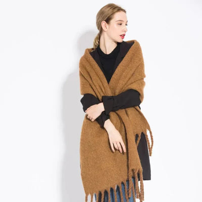 Thick Scarf - Women's Chunky Woolen Cashmere Scarf for Winter-Grace Aura