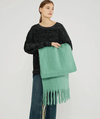 Thick Scarf - Women's Chunky Woolen Cashmere Scarf for Winter-Grace Aura