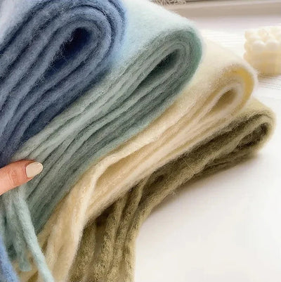 Thick Scarf - Women's Chunky Woolen Cashmere Scarf for Winter-Grace Aura