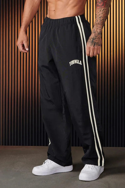 Track Pants - Men's Striped Elastic Waist Jogger Sweatpants-Grace Aura