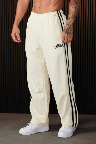 Track Pants - Men's Striped Elastic Waist Jogger Sweatpants-Grace Aura