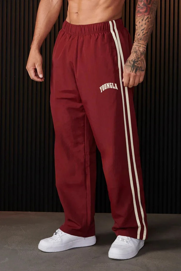 Track Pants - Men's Striped Elastic Waist Jogger Sweatpants-Grace Aura