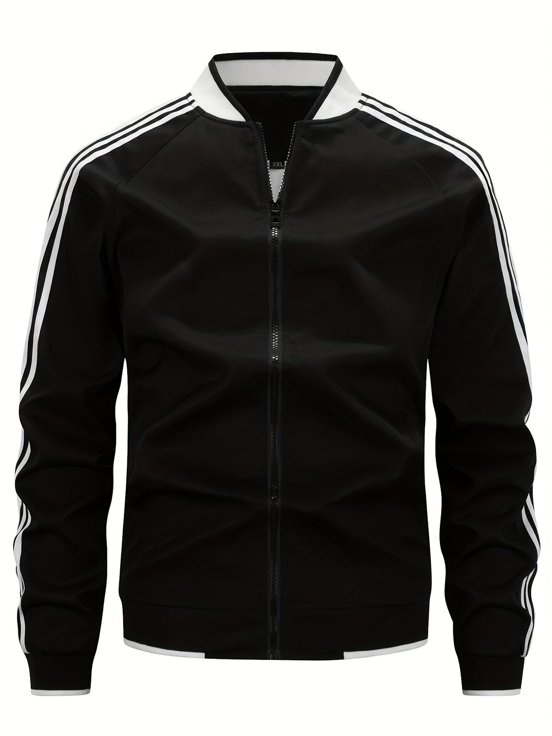 Tracksuit Jacket - Men's Zip-Up Striped Sport Jacket-Grace Aura