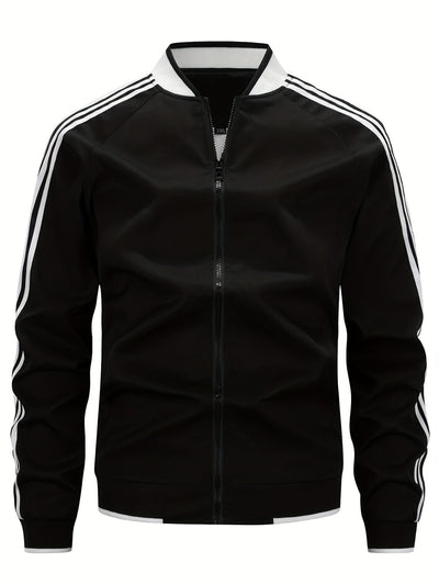 Tracksuit Jacket - Zip-Up - Striped - Sport Jacket - Men's Clothing-Grace Aura