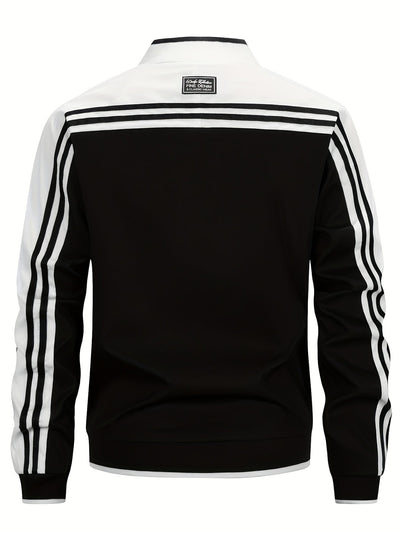 Tracksuit Jacket - Zip-Up - Striped - Sport Jacket - Men's Clothing-Grace Aura