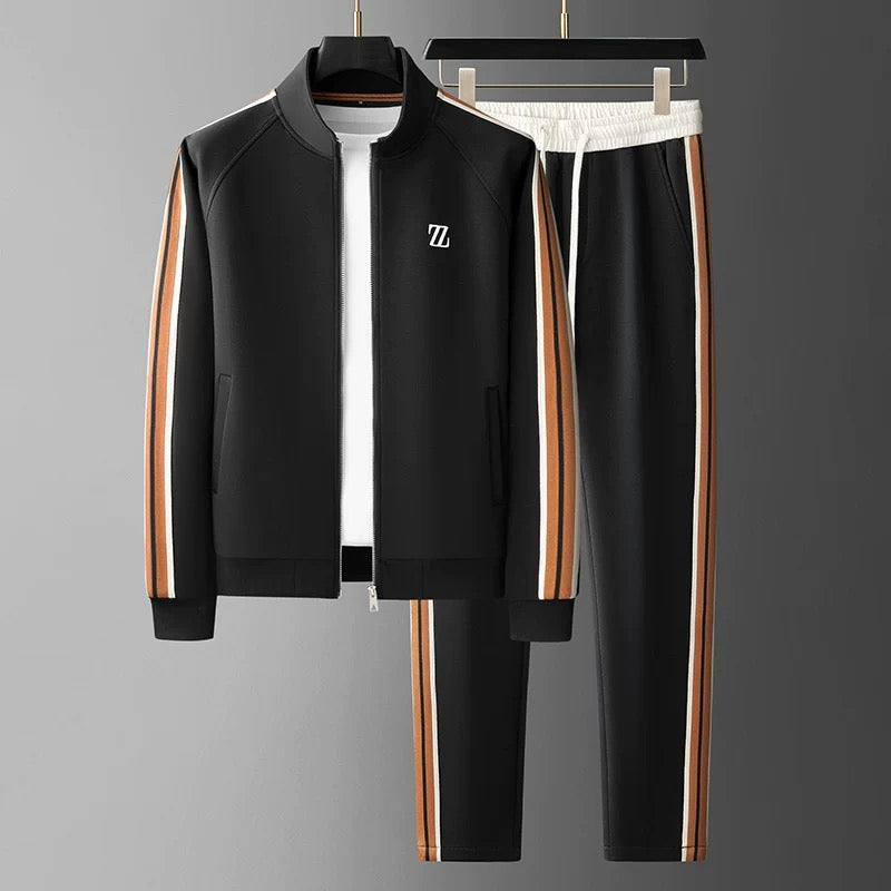 Tracksuit - Men's Two-Piece Zip-Up Jacket and Track Pants Set-Grace Aura