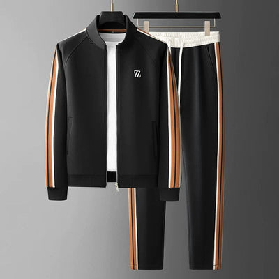 Tracksuit - Men's Two-Piece Zip-Up Jacket and Track Pants Set-Grace Aura