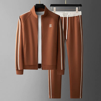 Tracksuit - Men's Two-Piece Zip-Up Jacket and Track Pants Set-Grace Aura