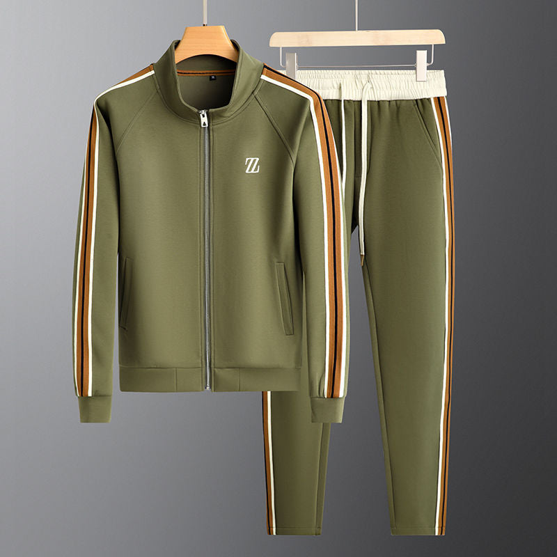 Tracksuit - Men's Two-Piece Zip-Up Jacket and Track Pants Set-Grace Aura