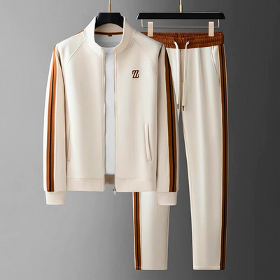 Tracksuit - Men's Two-Piece Zip-Up Jacket and Track Pants Set-Grace Aura