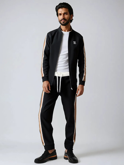 Tracksuit - Men's Two-Piece Zip-Up Jacket and Track Pants Set-Grace Aura