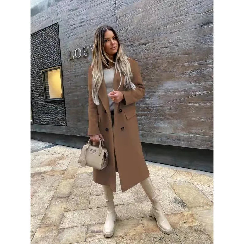 Trench Coat | Long | Classic | Double Breasted Trench Coat | Women's Coat-Grace Aura