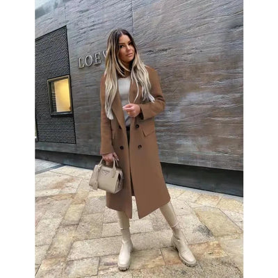 Trench Coat | Long | Classic | Double Breasted Trench Coat | Women's Coat-Grace Aura