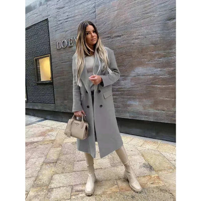 Trench Coat | Long | Classic | Double Breasted Trench Coat | Women's Coat-Grace Aura