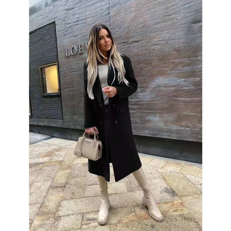 Trench Coat | Long | Classic | Double Breasted Trench Coat | Women's Coat-Grace Aura