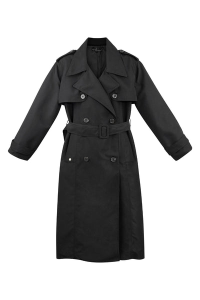 Trench Coat - Women's Classic Double Breasted Trench Coat with Belt-Grace Aura
