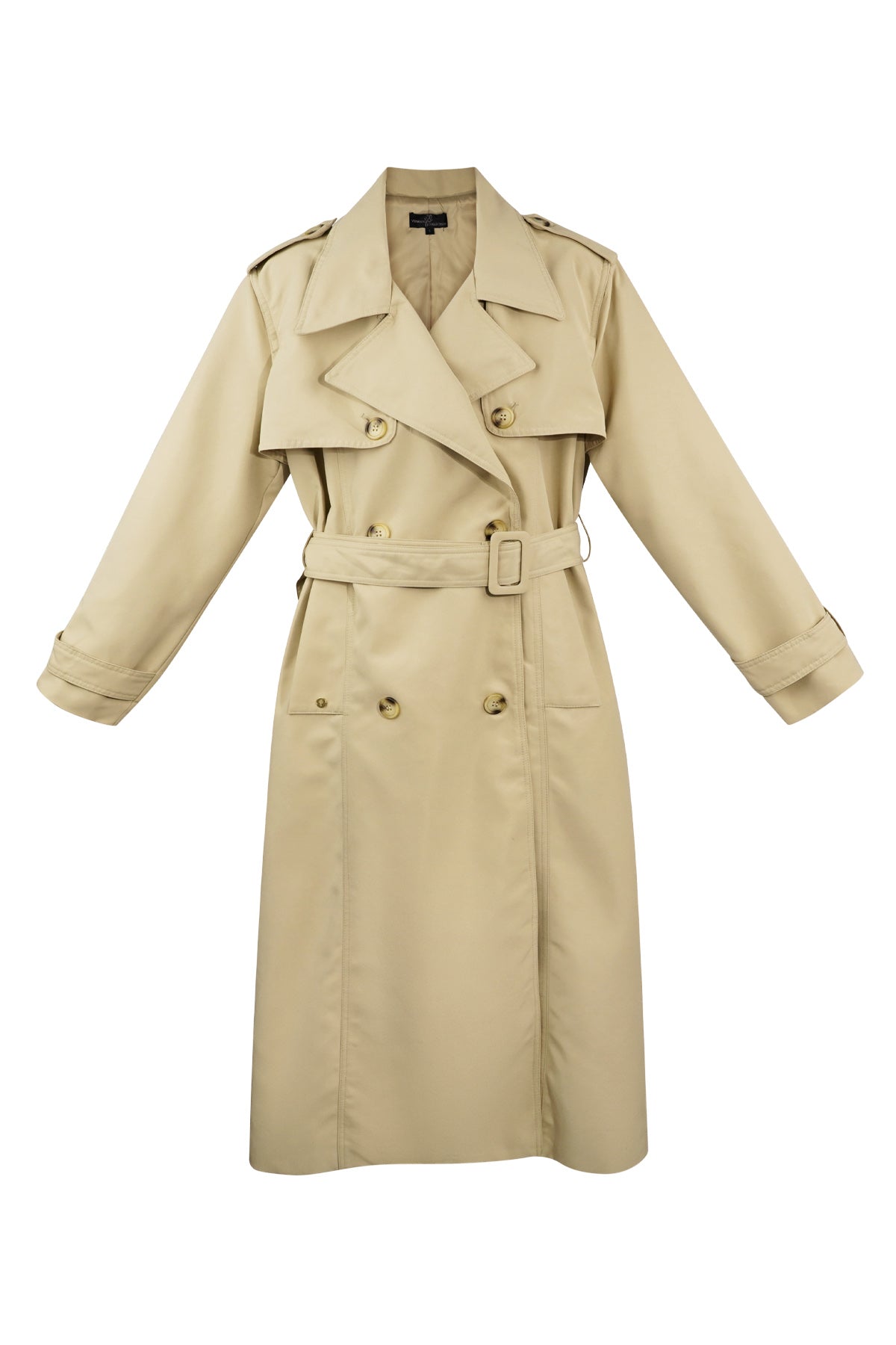 Trench Coat - Women's Classic Double Breasted Trench Coat with Belt-Grace Aura