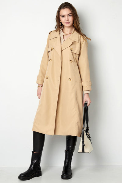 Trench Coat - Women's Classic Double Breasted Trench Coat with Belt-Grace Aura