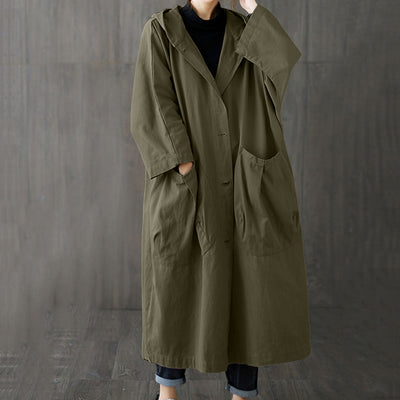 Trench Coat - Women's Windproof Oversized Long Trench Coat-Grace Aura