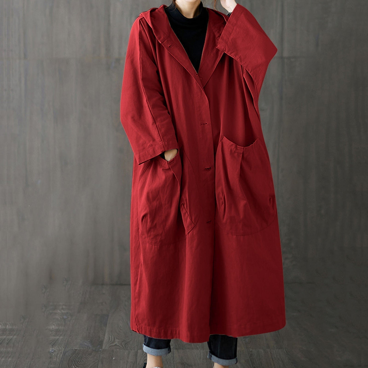 Trench Coat - Women's Windproof Oversized Long Trench Coat-Grace Aura