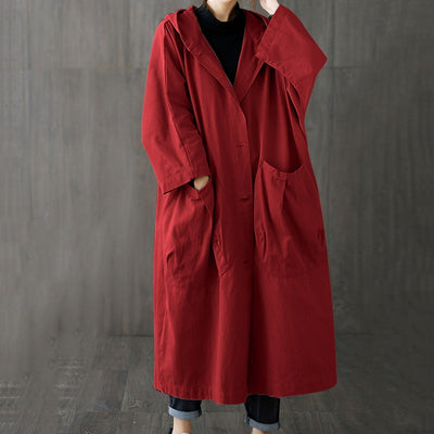 Trench Coat - Women's Windproof Oversized Long Trench Coat-Grace Aura