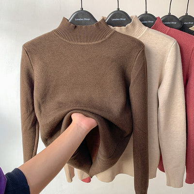 Turtleneck | Fleece Lined | Long Sleeve | Sweater | Women's Winter Clothes-Grace Aura