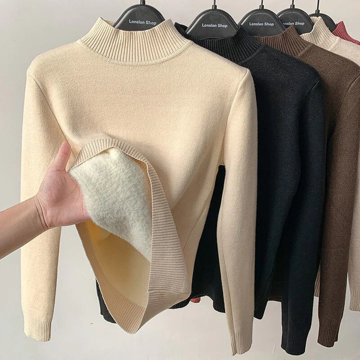 Turtleneck | Fleece Lined | Long Sleeve | Sweater | Women's Winter Clothes-Grace Aura