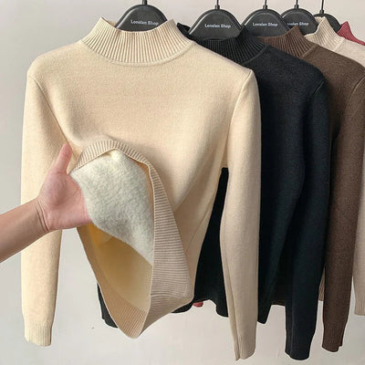 Turtleneck | Fleece Lined | Long Sleeve | Sweater | Women's Winter Clothes-Grace Aura
