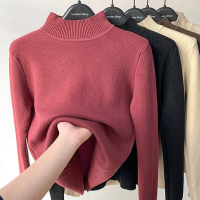 Turtleneck | Fleece Lined | Long Sleeve | Sweater | Women's Winter Clothes-Grace Aura
