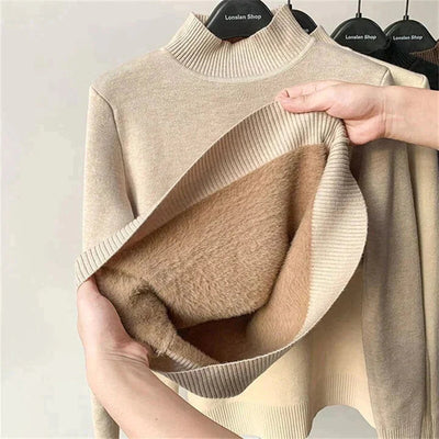 Turtleneck | Fleece Lined | Long Sleeve | Sweater | Women's Winter Clothes-Grace Aura