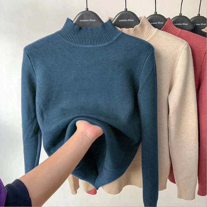 Turtleneck | Fleece Lined | Long Sleeve | Sweater | Women's Winter Clothes-Grace Aura