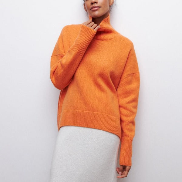 Turtleneck | Knitted | High Neck | Oversized Sweater | Women's Knitwear-Grace Aura