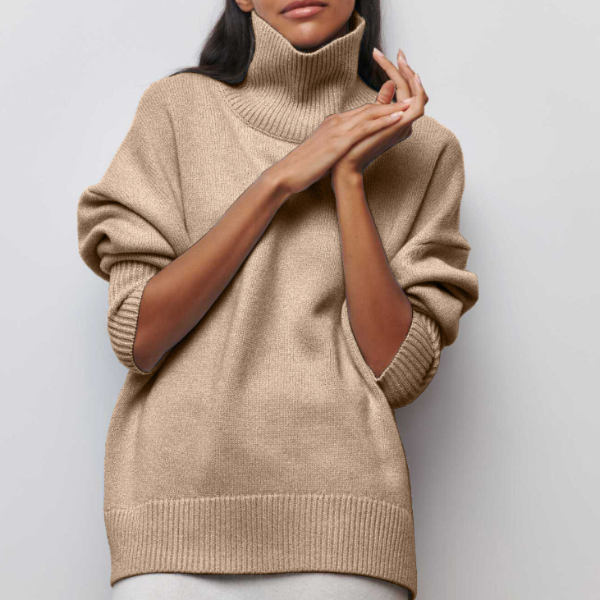 Turtleneck | Knitted | High Neck | Oversized Sweater | Women's Knitwear-Grace Aura