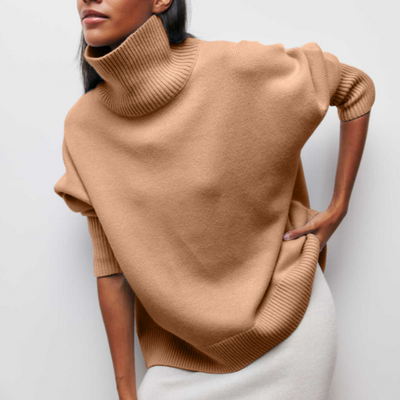 Turtleneck | Knitted | High Neck | Oversized Sweater | Women's Knitwear-Grace Aura