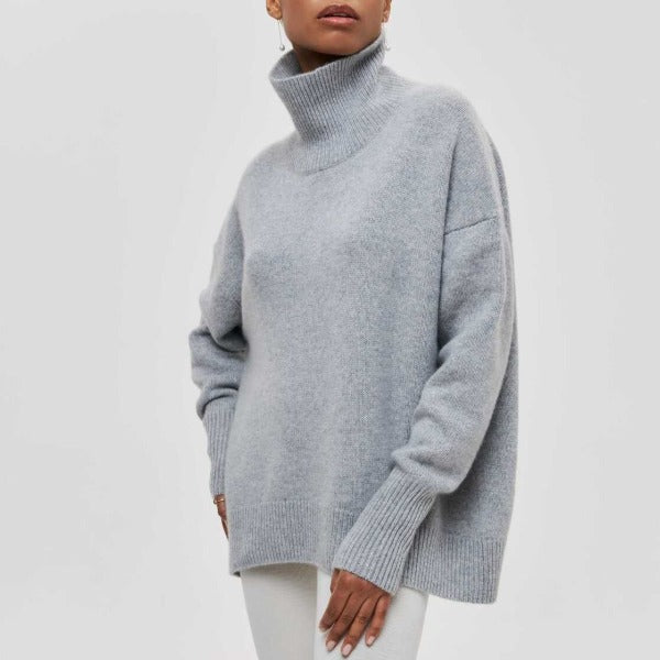 Turtleneck | Knitted | High Neck | Oversized Sweater | Women's Knitwear-Grace Aura