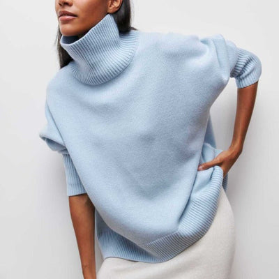 Turtleneck | Knitted | High Neck | Oversized Sweater | Women's Knitwear-Grace Aura