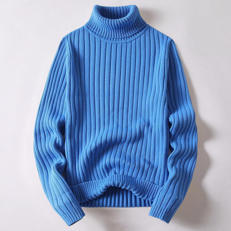 Turtleneck Sweater | Rib Knit | Roll Neck | Knitted Sweater | Men's Jumper-Grace Aura