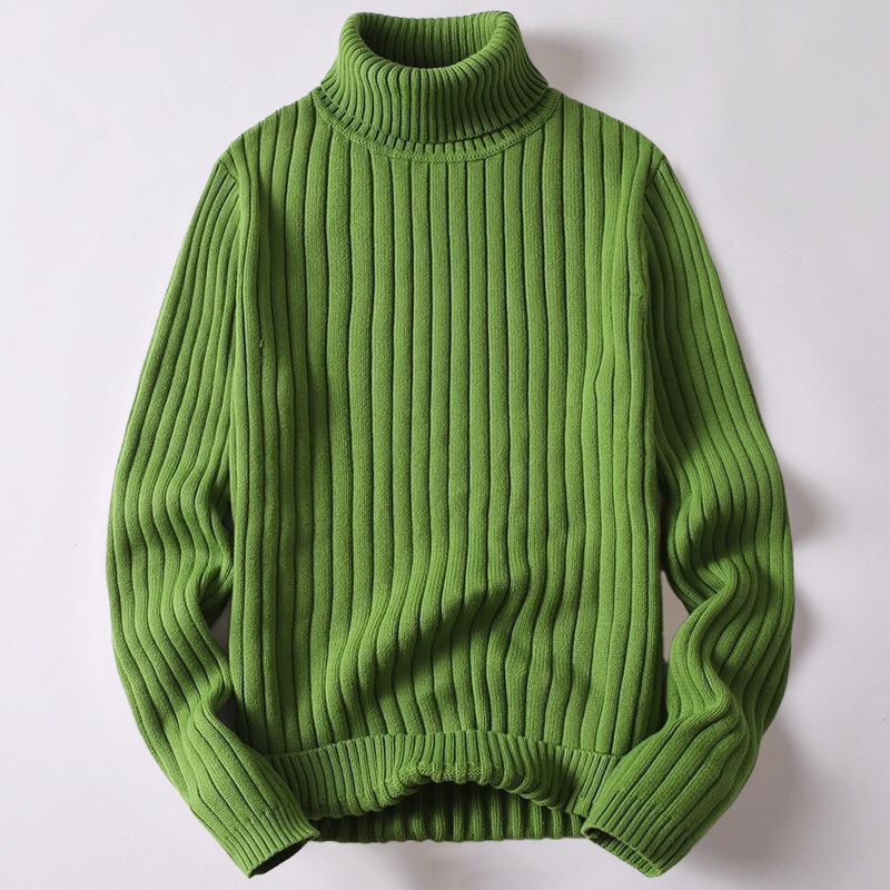 Turtleneck Sweater | Rib Knit | Roll Neck | Knitted Sweater | Men's Jumper-Grace Aura