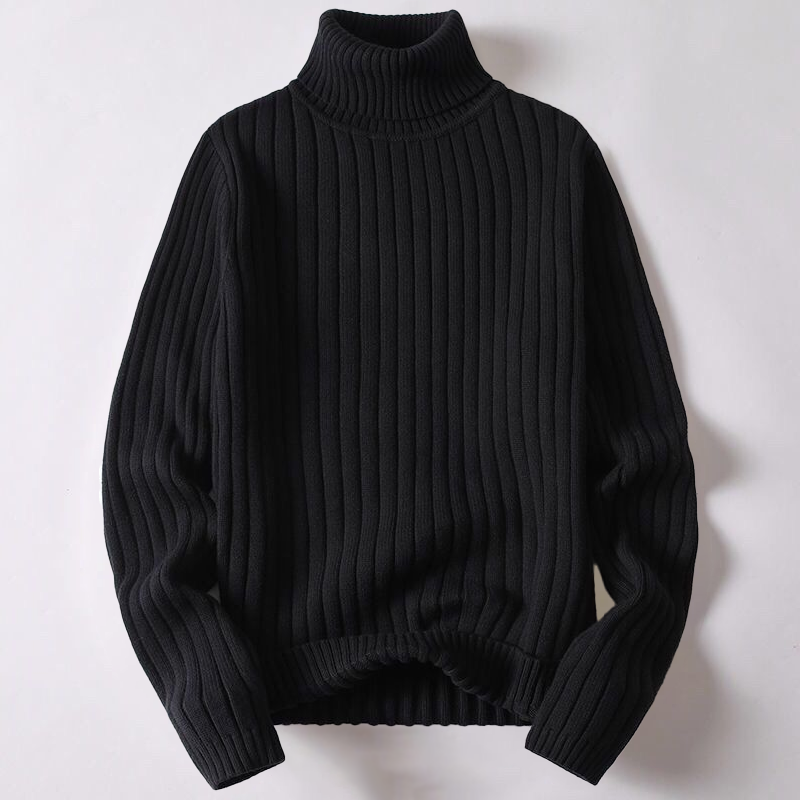 Turtleneck Sweater | Rib Knit | Roll Neck | Knitted Sweater | Men's Jumper-Grace Aura