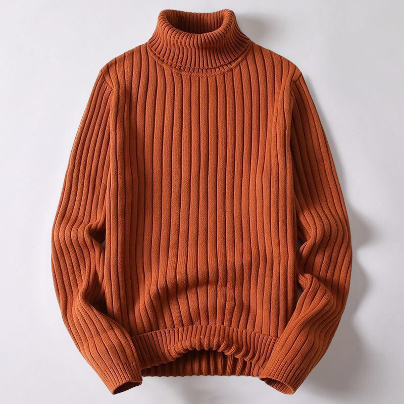 Turtleneck Sweater | Rib Knit | Roll Neck | Knitted Sweater | Men's Jumper-Grace Aura