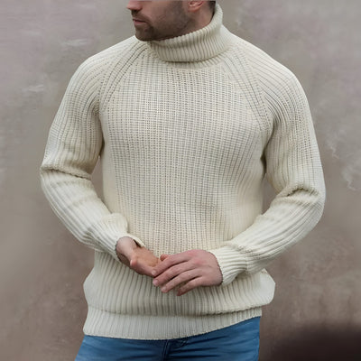 Turtleneck Sweater - Roll Neck - Rib Knit - Knitted Jumper - Men's Knitwear-Grace Aura